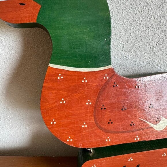 Wooden Duck Welcome Sign, 80s/90s Cottage Decor - Picture 6 of 7